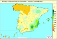 La falta de lluvias acumulada de lluvias en España se mantiene en el 13% pero se agudiza en el noroeste hasta el 25%