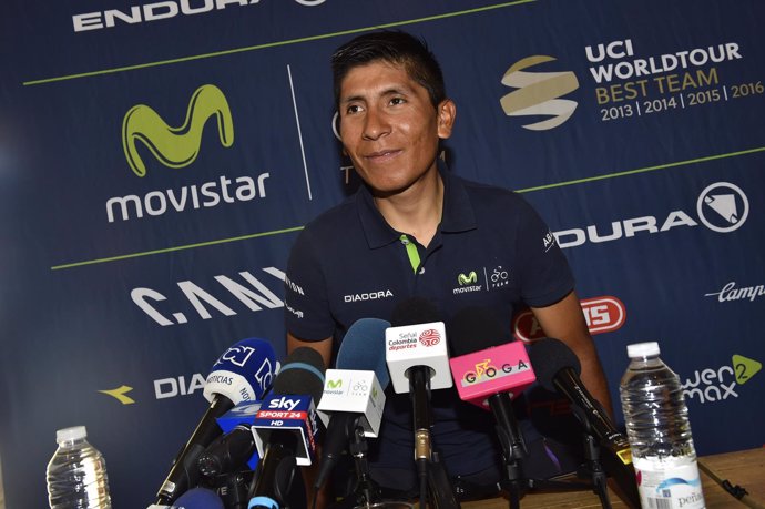 Nairo Quintana (Movistar)) en rueda de prensa