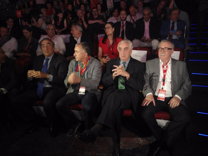 Toxo, Rosell, Álvarez y Marcos Peña en el XI Congreso de CC.OO.