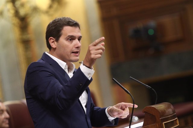 Albert Rivera en el debate de la moción de censura contra Rajoy