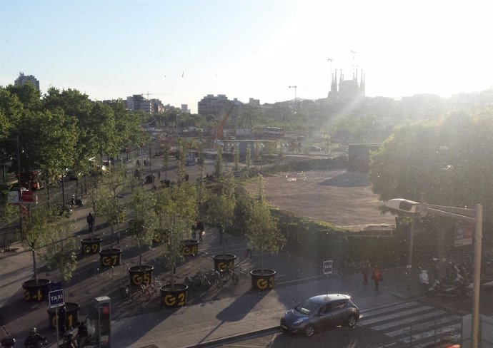 Obras de la plaza Glòries de Barcelona