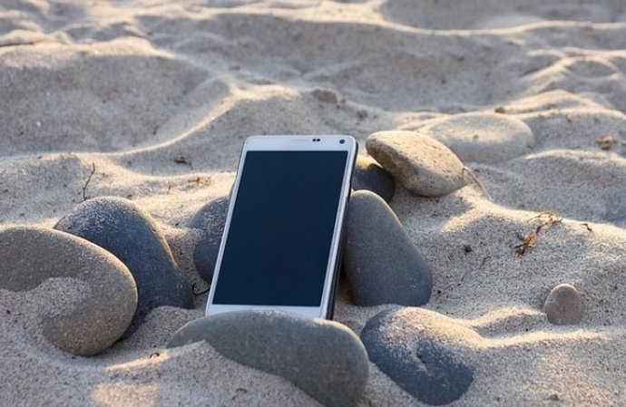 Movil en la playa