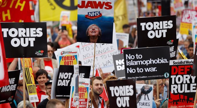 Manifestación contra los recortes en Londres