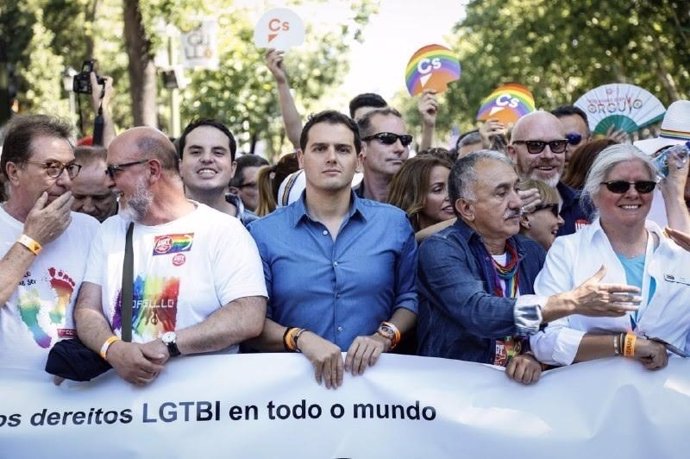 Albert Rivera en la manifestación del WorldPride Madrid 2017