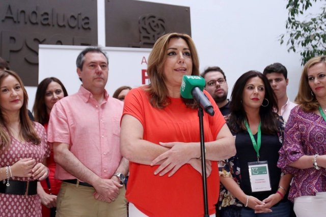Susana Díaz comparece en la sede del PSOE-A
