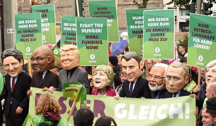 Protesta Oxfam en Hamburgo
