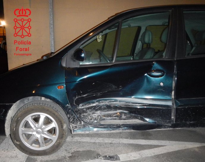Daños del vehículo implicado en el accidente de Castejón                