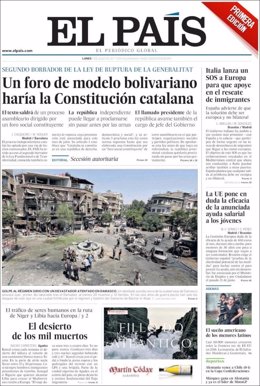 Portada de El País del lunes día 3 de julio