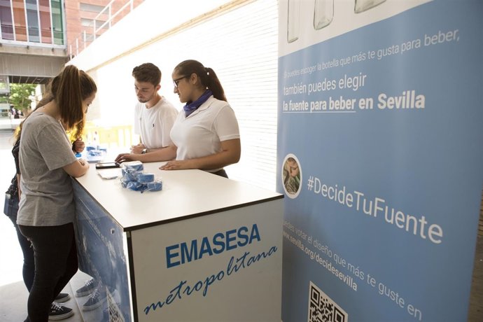 Punto de votación de las futuras fuentes para beber que se instalarán en Sevilla