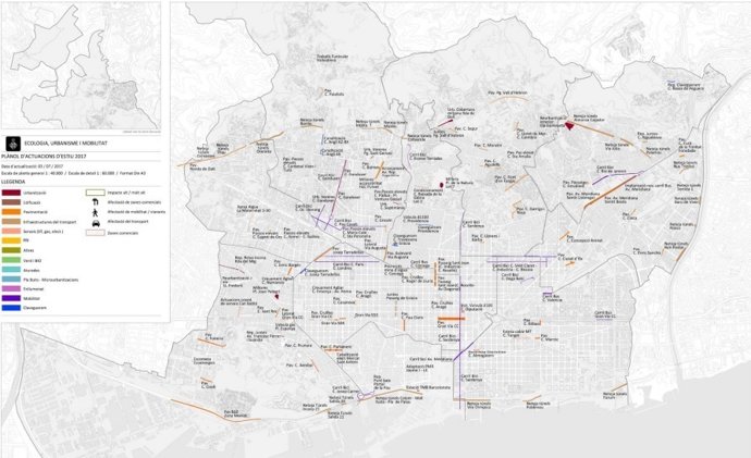 Obras y pavimentaciones previstas para este verano en Barcelona