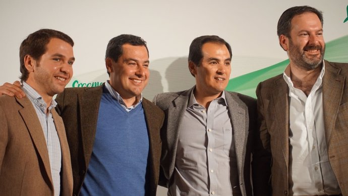 Fernando Priego, Juanma Moreno, José Antonio Nieto y Adolfo Molina en marzo