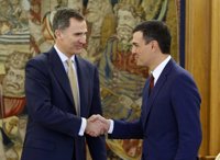 Felipe VI recibe a Pedro Sánchez en Zarzuela tras su vuelta a los mandos del PSOE