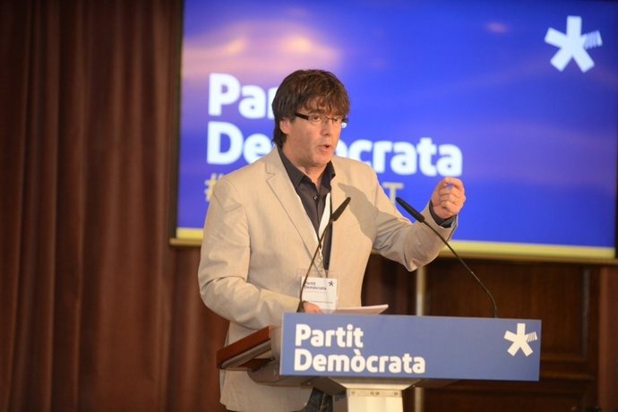 El presidente de la Generalitat, Carles Puigdemont, en Lloret de Mar.