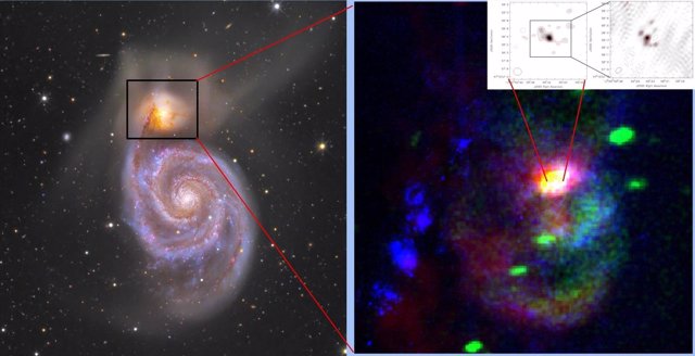 Imagen de la galaxia Remolino y NGC 5195