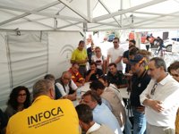 Desactivan el nivel 1 en el incendio de Riotinto y autorizan el regreso de los evacuados