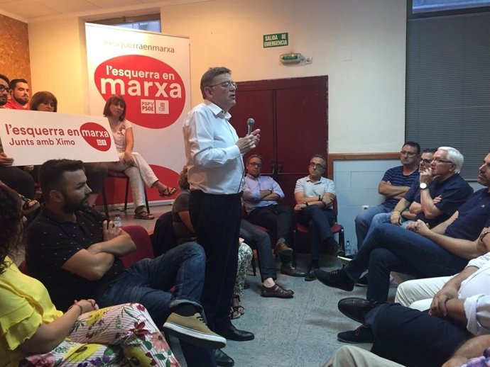Puig, durante un acto de su candidatura en Alzira (Valencia)