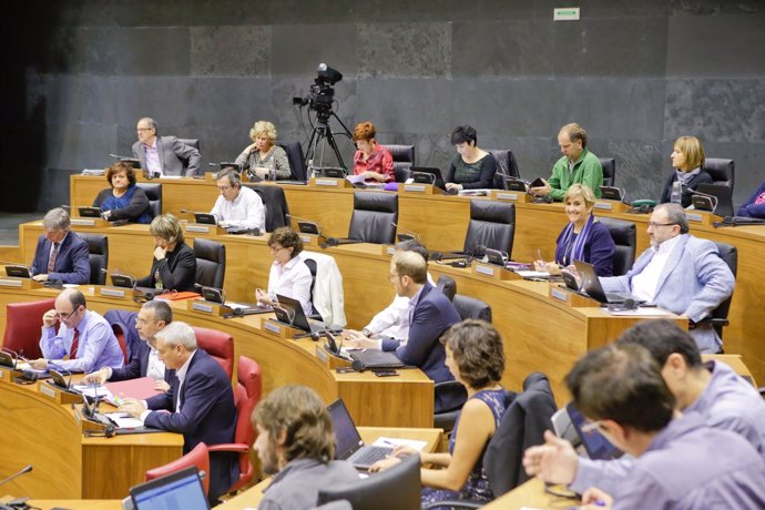 Pleno del Parlamento de Navarra (cuatripartito).