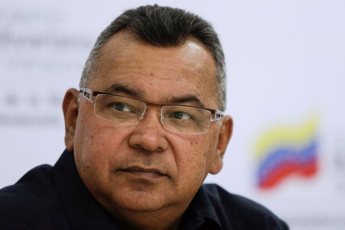 Venezuela's Interior and Justice Minister Nestor Reverol attends a news conferen