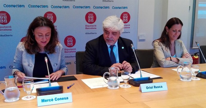 La pta. De la Diputació, Mercè Conesa, i el degà de l'Icab, Oriol Rusca
