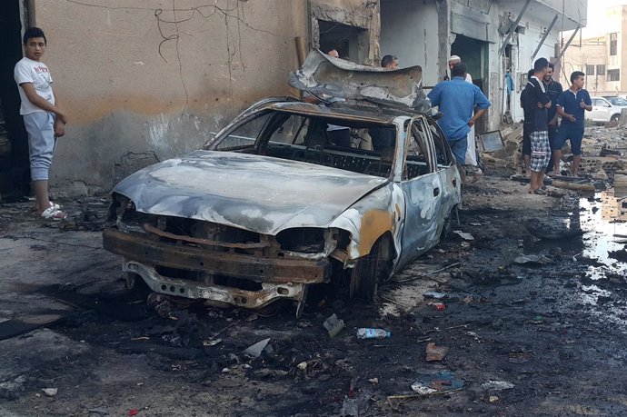 Daños tras un ataque en Benghazi