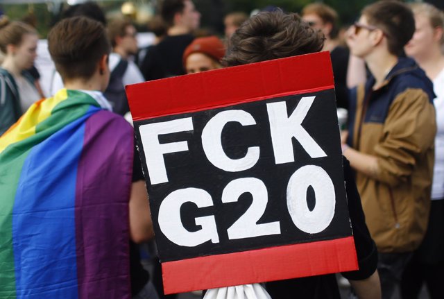 Manifestación en Hamburgo por la cumbre G-20
