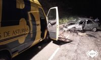 Un fallecido y un herido grave en un accidente de tráfico en la AS-117 en Campo de Caso
