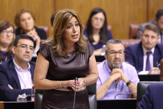 La presidenta de la Junta, Susana Díaz, en el Pleno del Parlamento andaluz