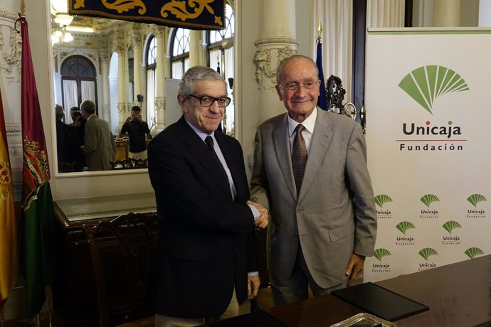 Fundación Unicaja Braulio Medel y alcalde de Málaga Francisco de la Torre