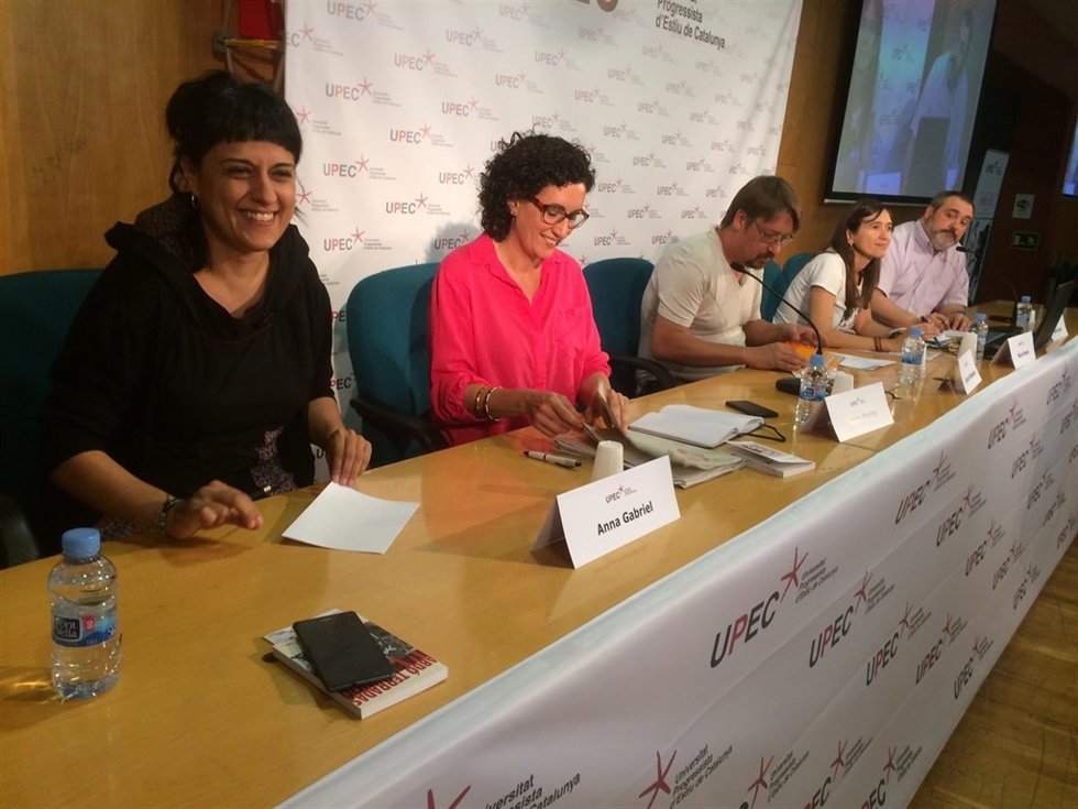 Debate A.Gabriel (CUP) M.Rovira (ERC) X.Domènech (Catcomú) y N.Parlon (PSC)
