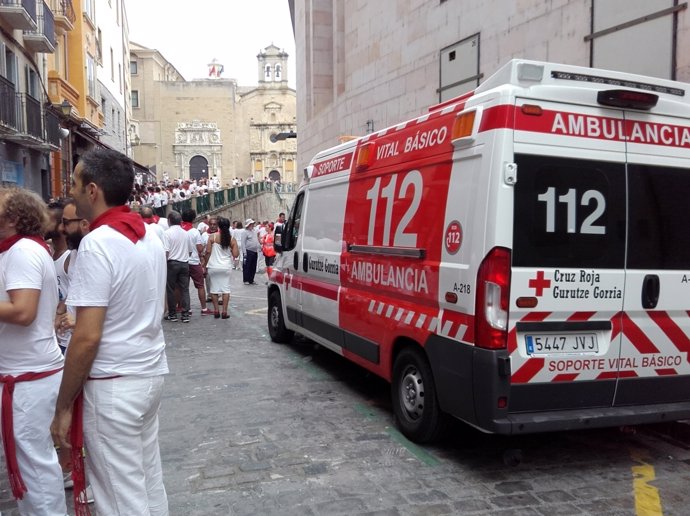 Dispositivo de Cruz Roja en la Cuesta de Santo Domingo