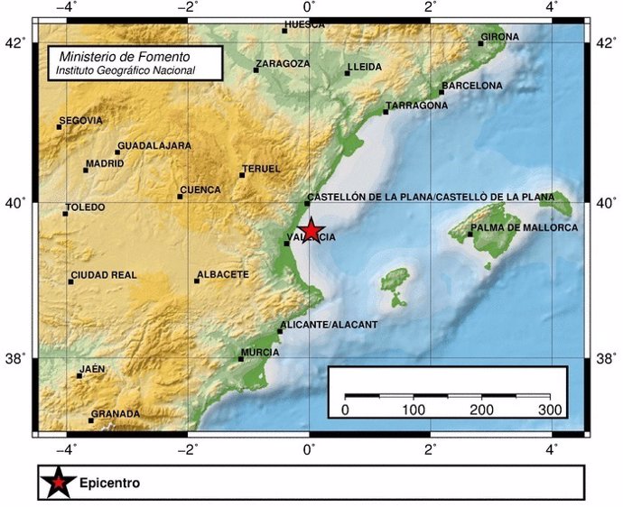 Terremoto registrado en el Golfo de Valencia