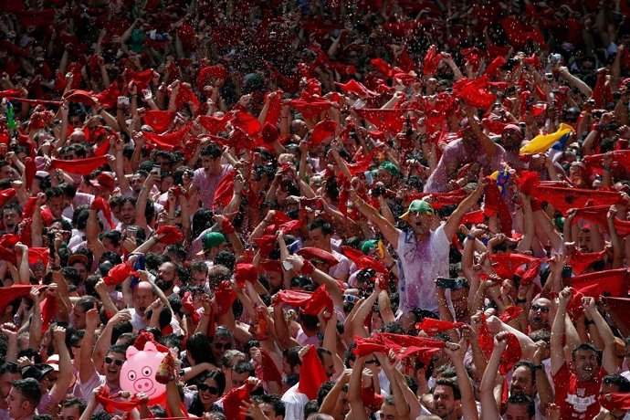 Celebración de los Sanfermines en el día del chupinazo