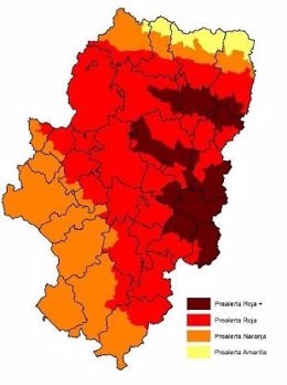 Mapa de riesgos de incendios del 7 de julio de 2017