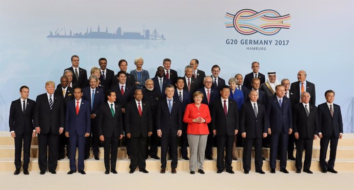 Foto de grupo cumbre G20 2017 Hamburgo
