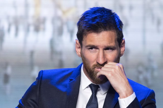 Argentine soccer player Lionel Messi attends a news conference in Beijing, China