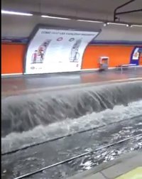 Las obras de la línea 5 de Metro no se han visto afectadas por la tromba de agua de ayer, que inundó Marqués de Vadillo