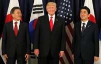 Trump, Moon y Abe acuerdan promover una resolución en la ONU contra el régimen norcoreano
