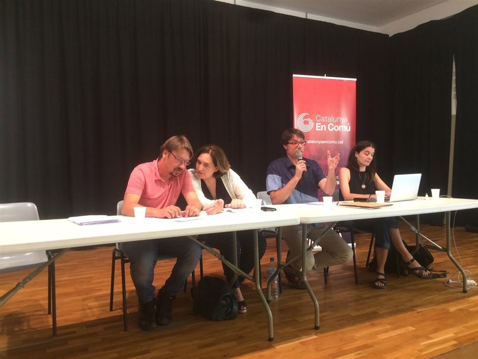 Xavier Domènech, Ada Colau y Xavi Matilla en la Coordinadora Nacional de CatComú