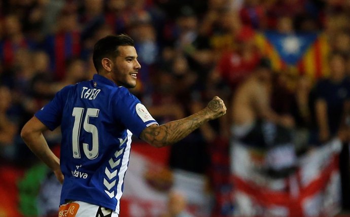 Theo Hernández, jugador del Alavés en la final de Copa del Rey