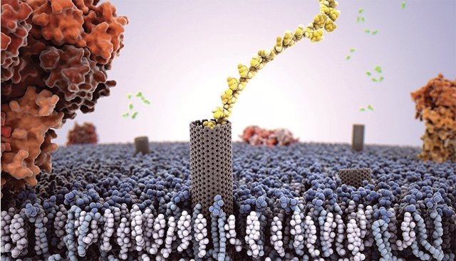 Recreación artística de nanotubo de carbono