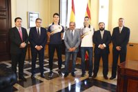 Lambán recibe a los máximos exponentes del Taekwondo aragonés, Antonio Artal y Adrián del Río