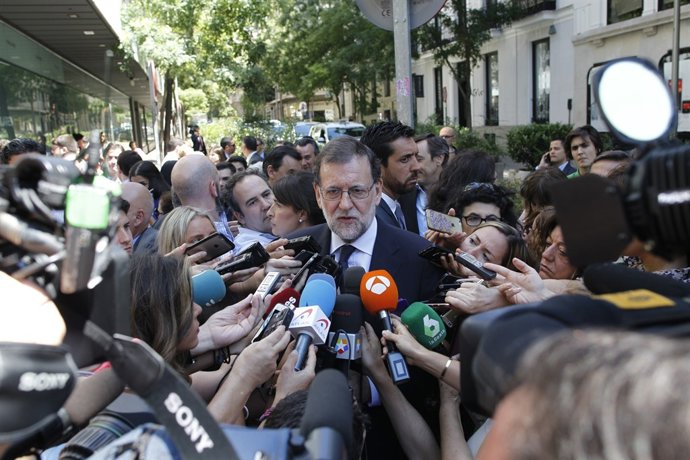 Declaracions de Rajoy a les portes de la seu del PP