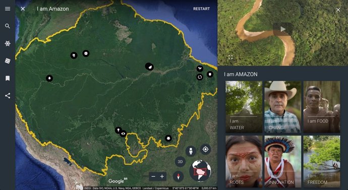 Google Earth Voyager amazonas amazonia selva indígenas