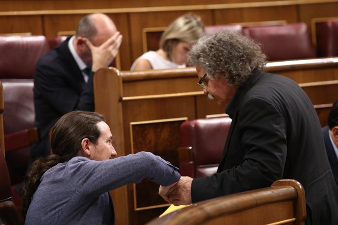 Pablo Iglesias i Joan Tardà al Congrés