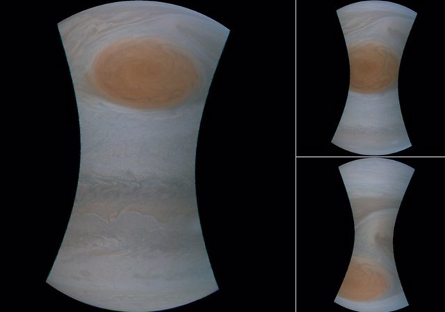Primeras imágenes del sobrevelo de la Gran Mancha Roja de Júpiter