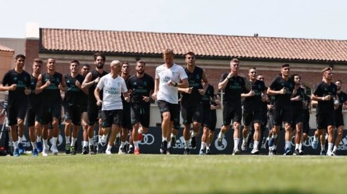 El Real Madrid se entrena en Los Ángeles