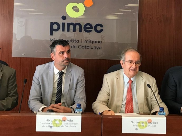 L'conseller S.Vila i el pres. De Pimec J.González