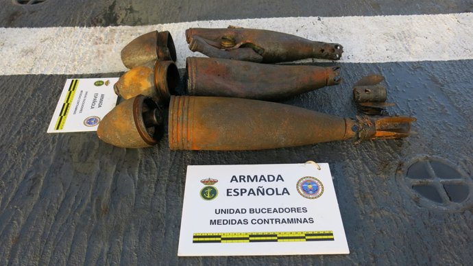 Artefactos recogidos por la Comandancia Naval de Melilla