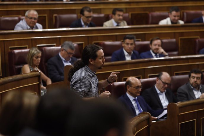 Pablo Iglesias en la sesión de control al Gobierno en el Congreso