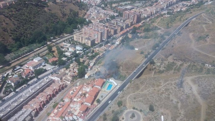 Declarado un incendio forestal en un paraje cercano a la Alhambra